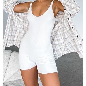 White fox always loyal knit playsuit off white